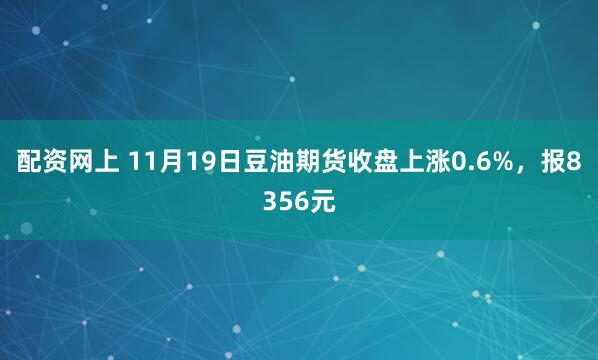 配资网上 11月19日豆油期货收盘上涨0.6%，报8356元